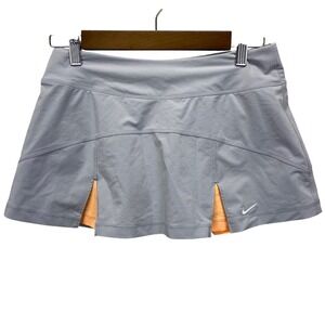 Nike Dri Fit Women Pleated Maria Tennis Skirt Gray Orange Athletic Skort Size S